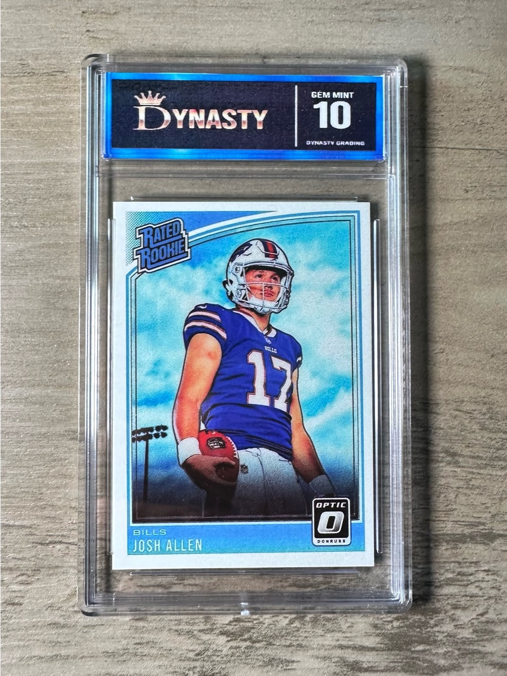 Josh Allen Rookie 2018 Panini Optic #154 Gem Mint 10 Novelty Football Card.